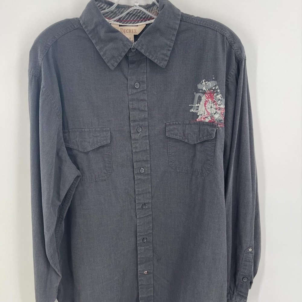 DECREE LONG SLEEVE BUTTON DOWN SHIRT‎